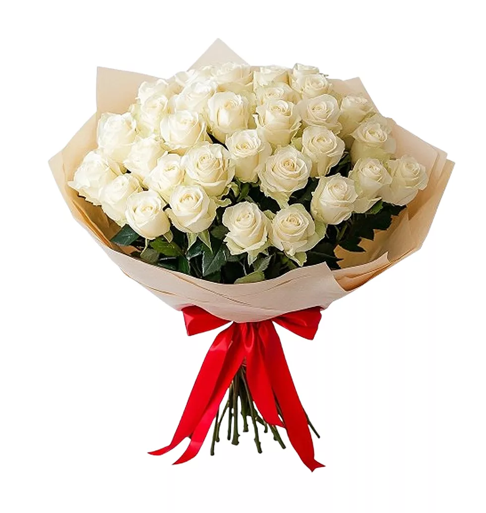 51 Dreamy White Roses Bouquet