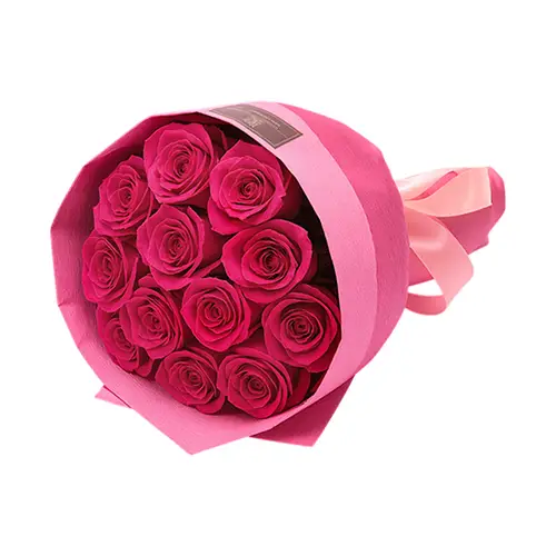 Delightful Pink Roses Bouquet Bliss