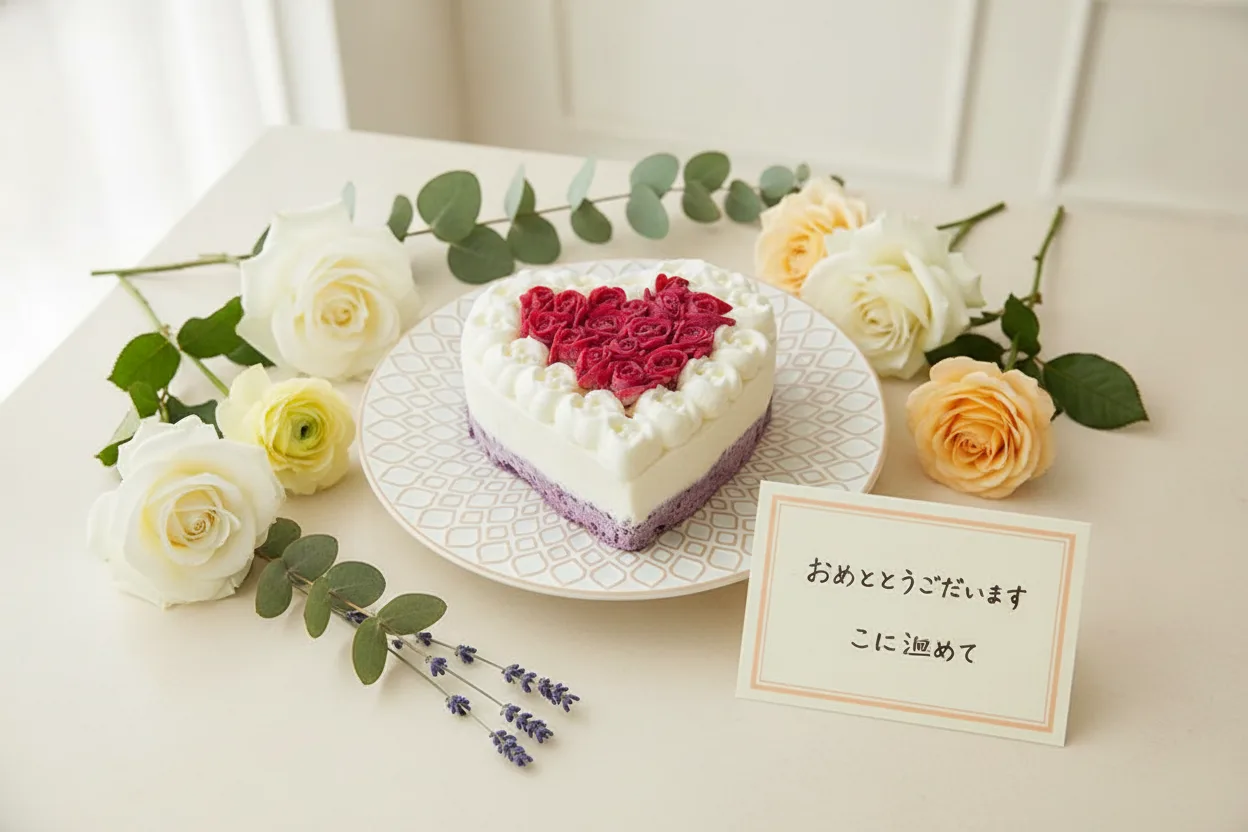 Charming Rose-Embellished Ice Cake